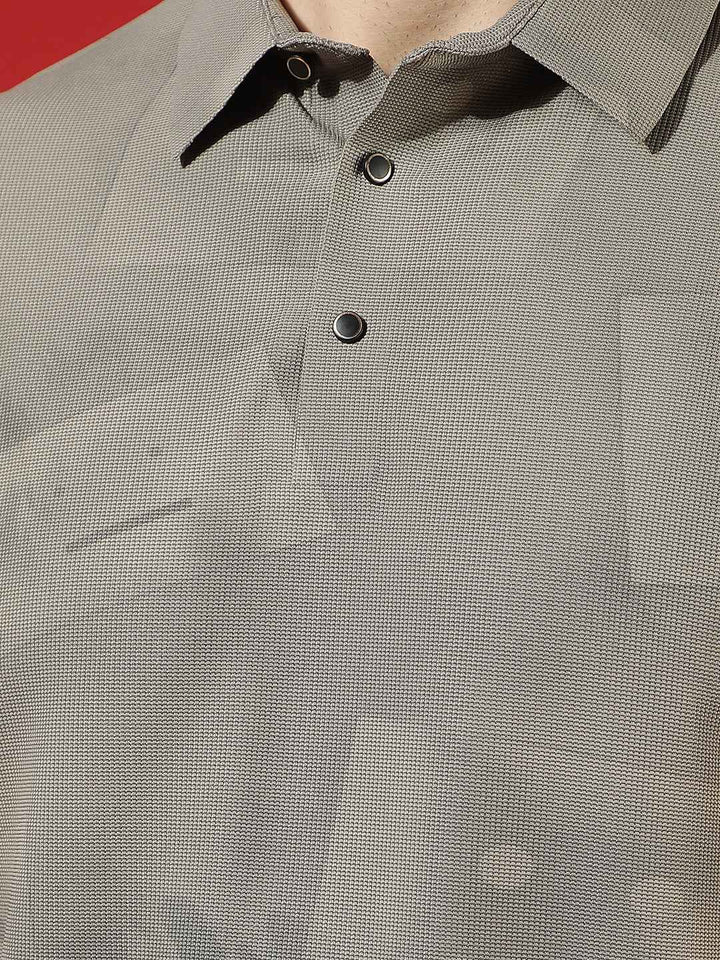 Brown Graphic Print Polo T-Shirt