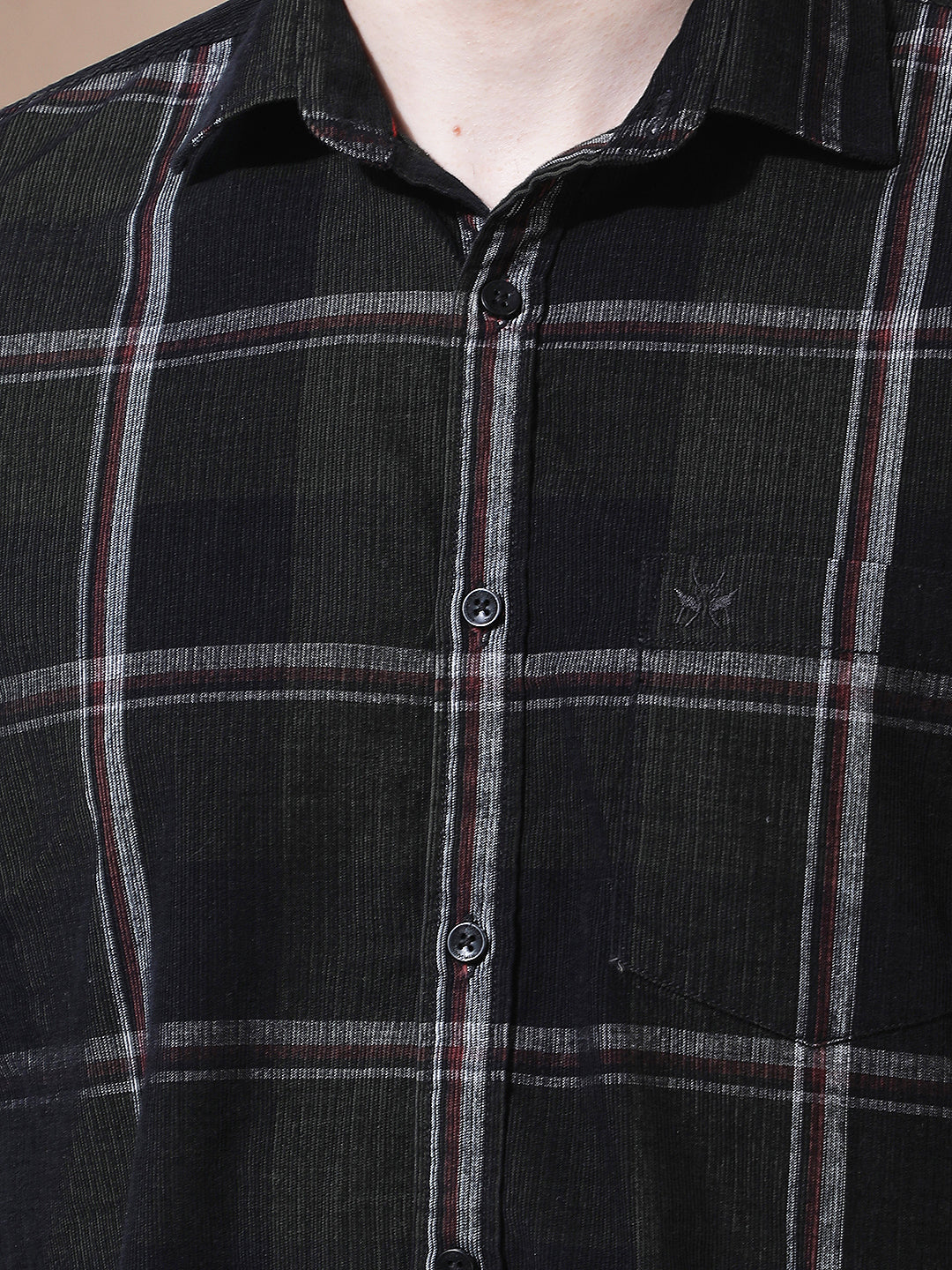 Green Checked Corduroy Shirt