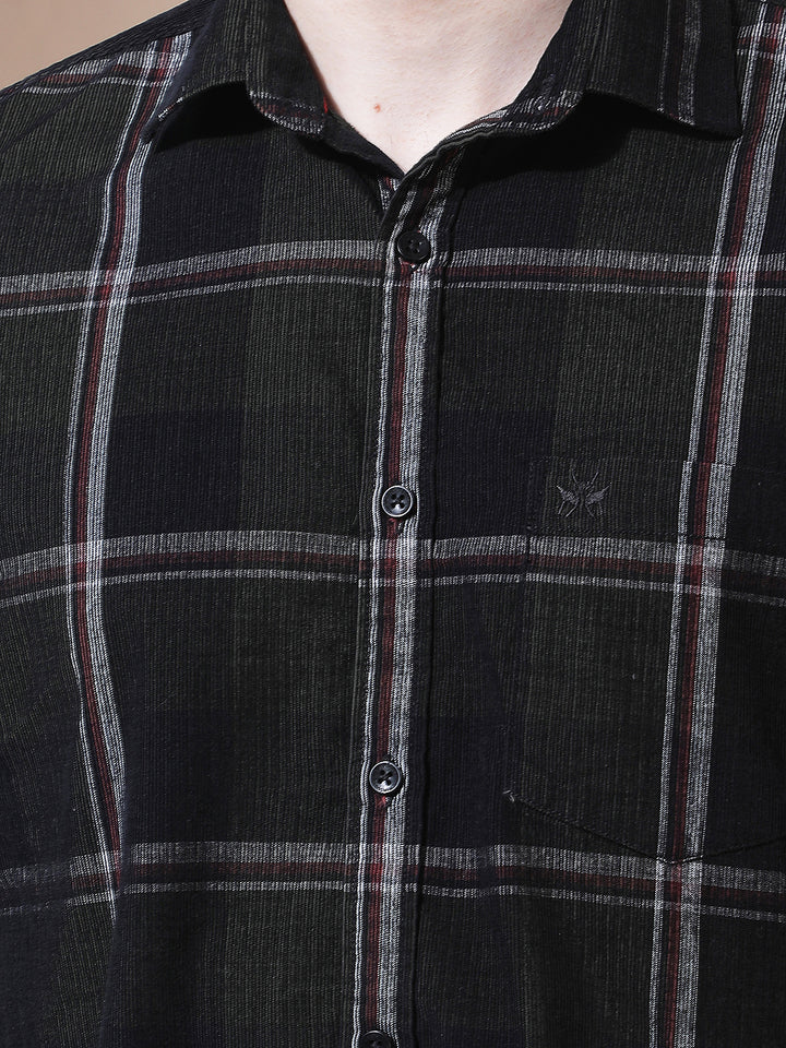 Green Checked Corduroy Shirt