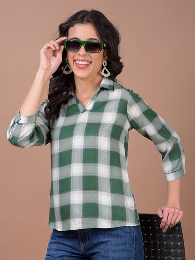 Green Checked Top