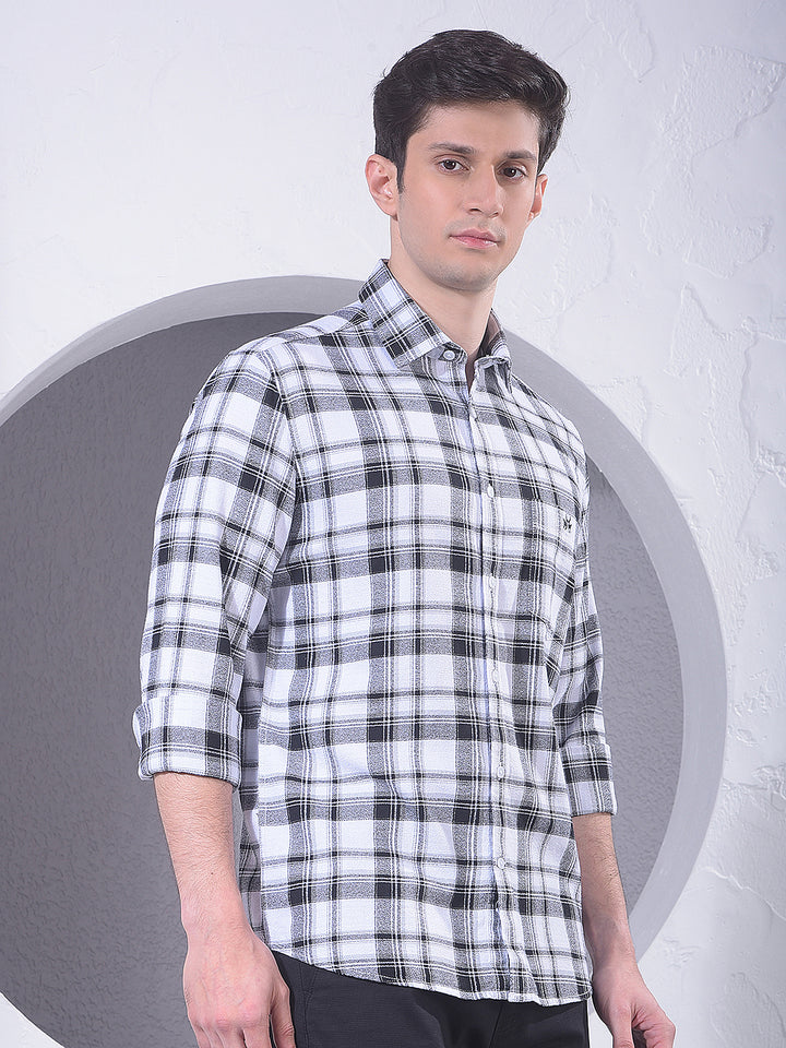 White Checked 100% Cotton Shirt