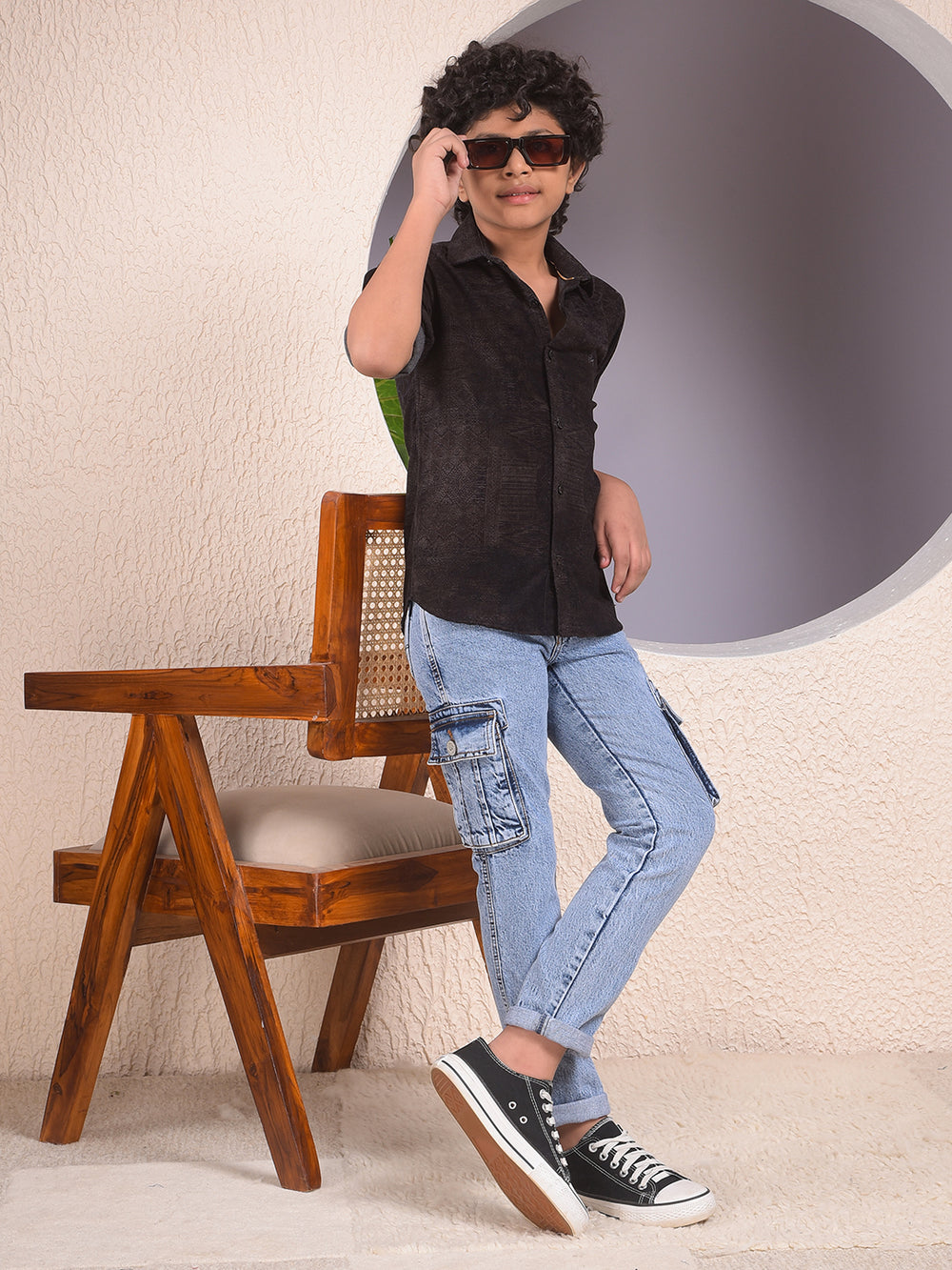 Brown Printed Corduory Shirt