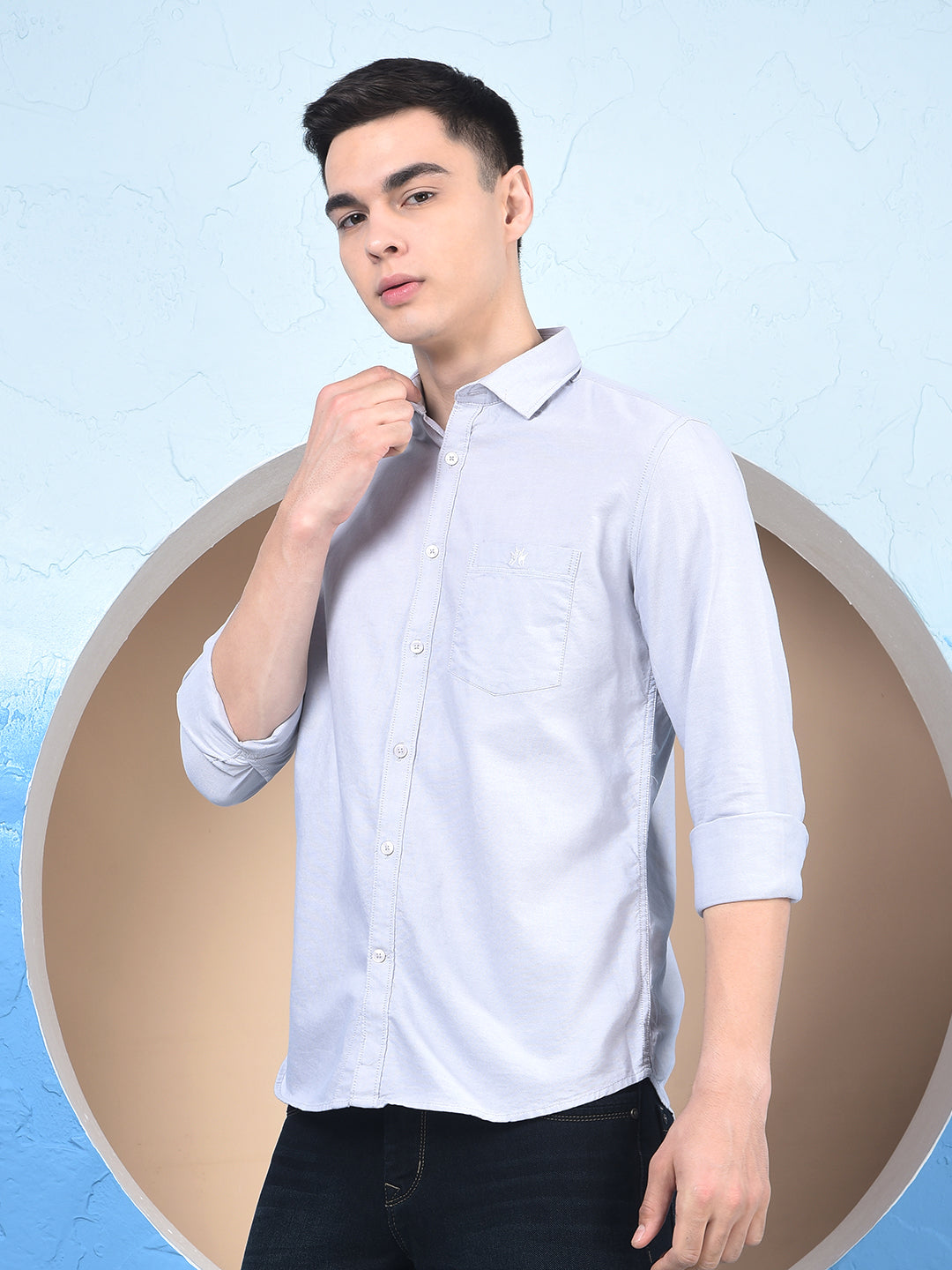 Misty Grey Pure Cotton Shirt