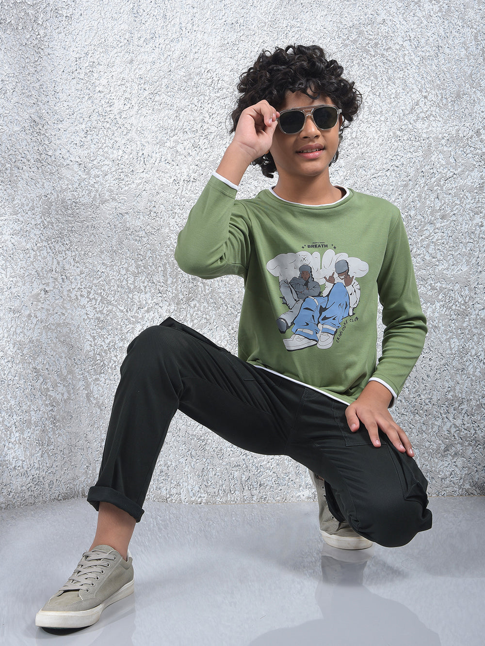 Green Graphic Print 100% Cotton T-Shirt