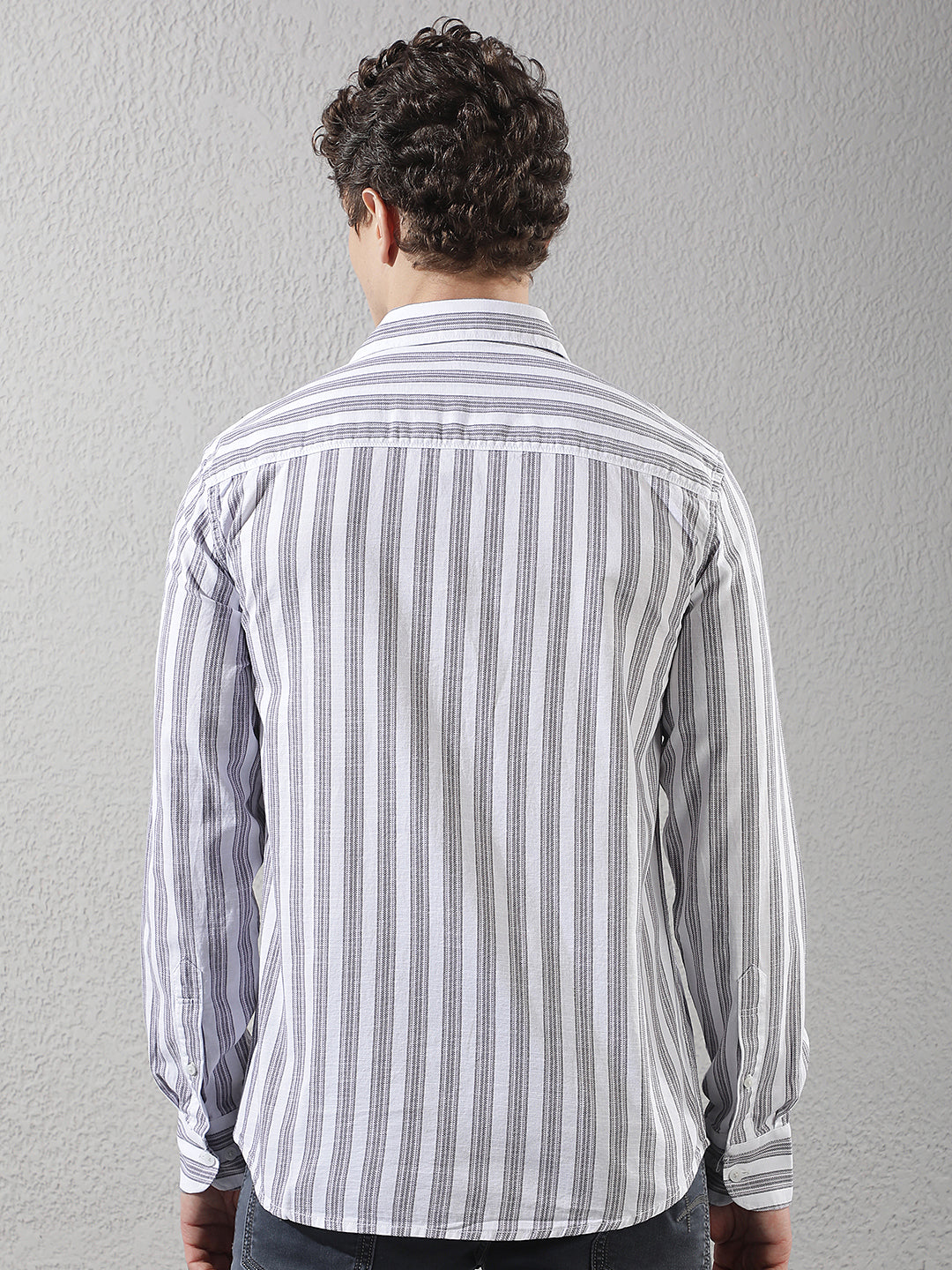Green 100% Cotton Verical Stripes Shirt