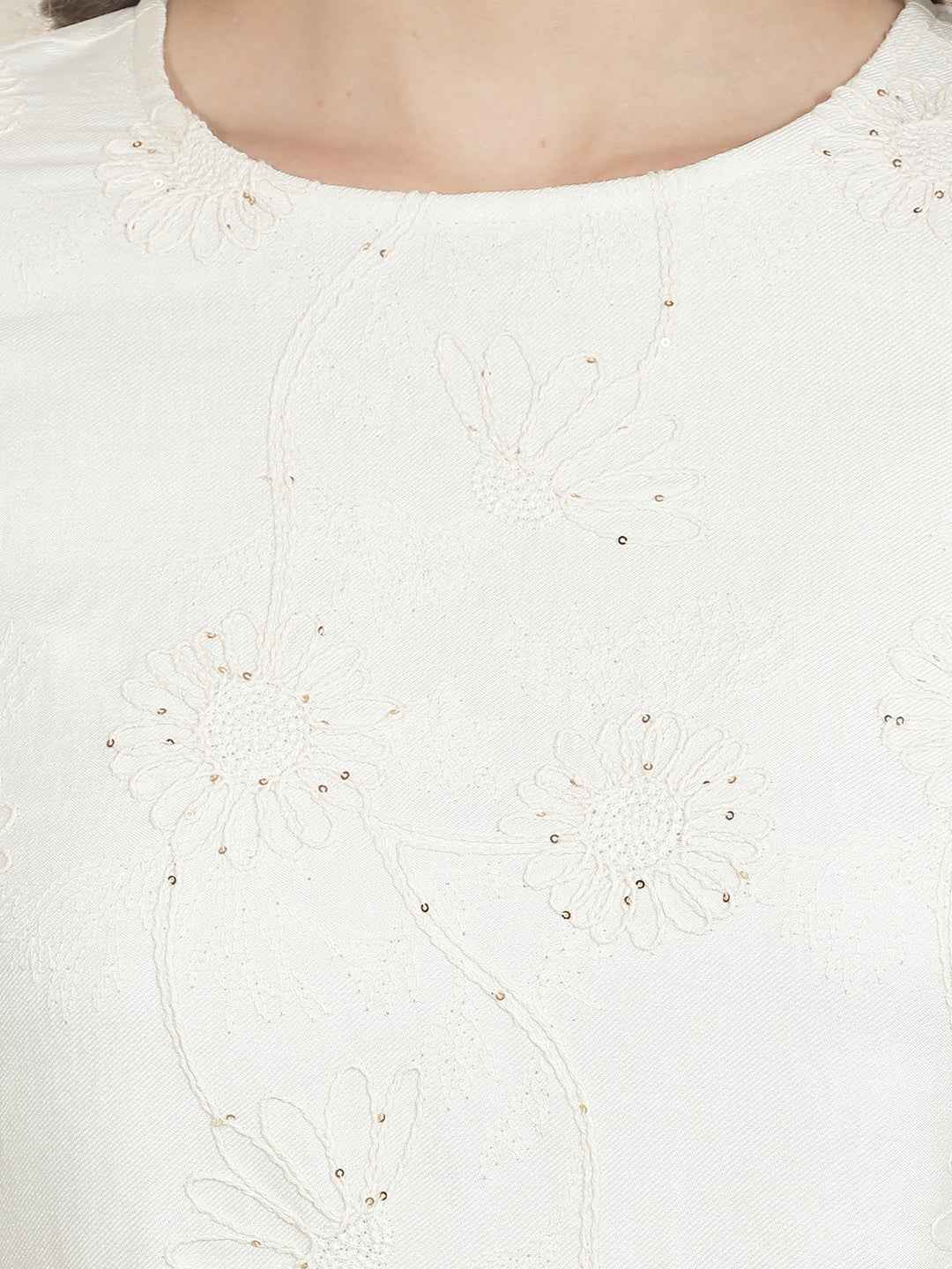 Regal Cream Embroidered Kurta