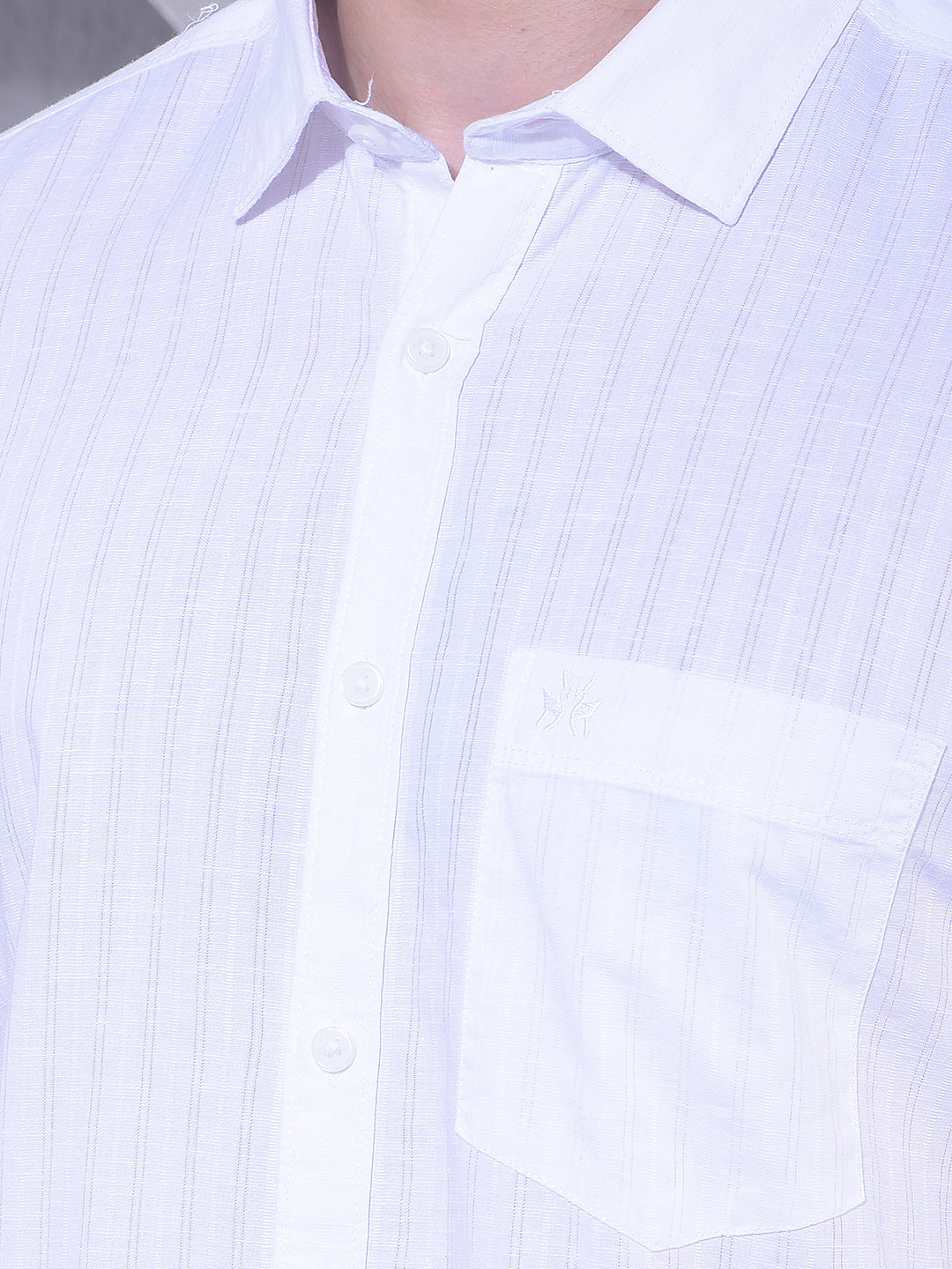 White Vertical Stripes Shirt