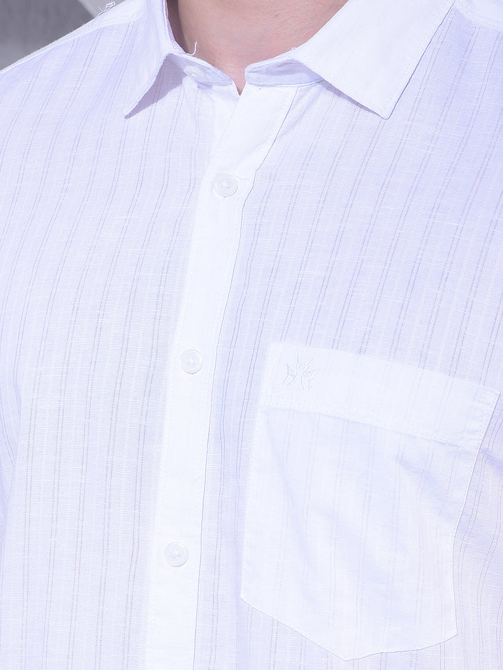 White Vertical Stripes Shirt