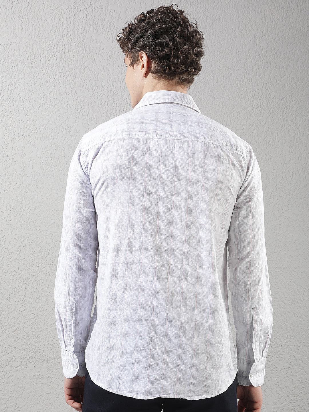 White 100% Cotton Checked Shirt