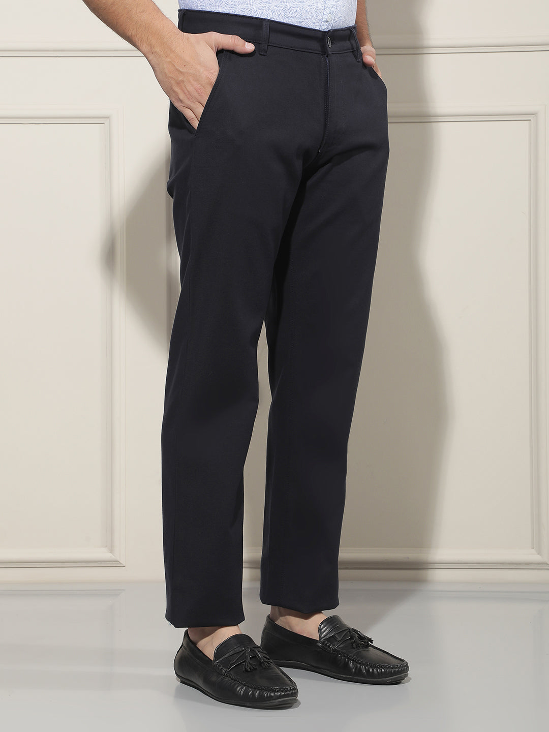 Navy Blue Straight Trousers
