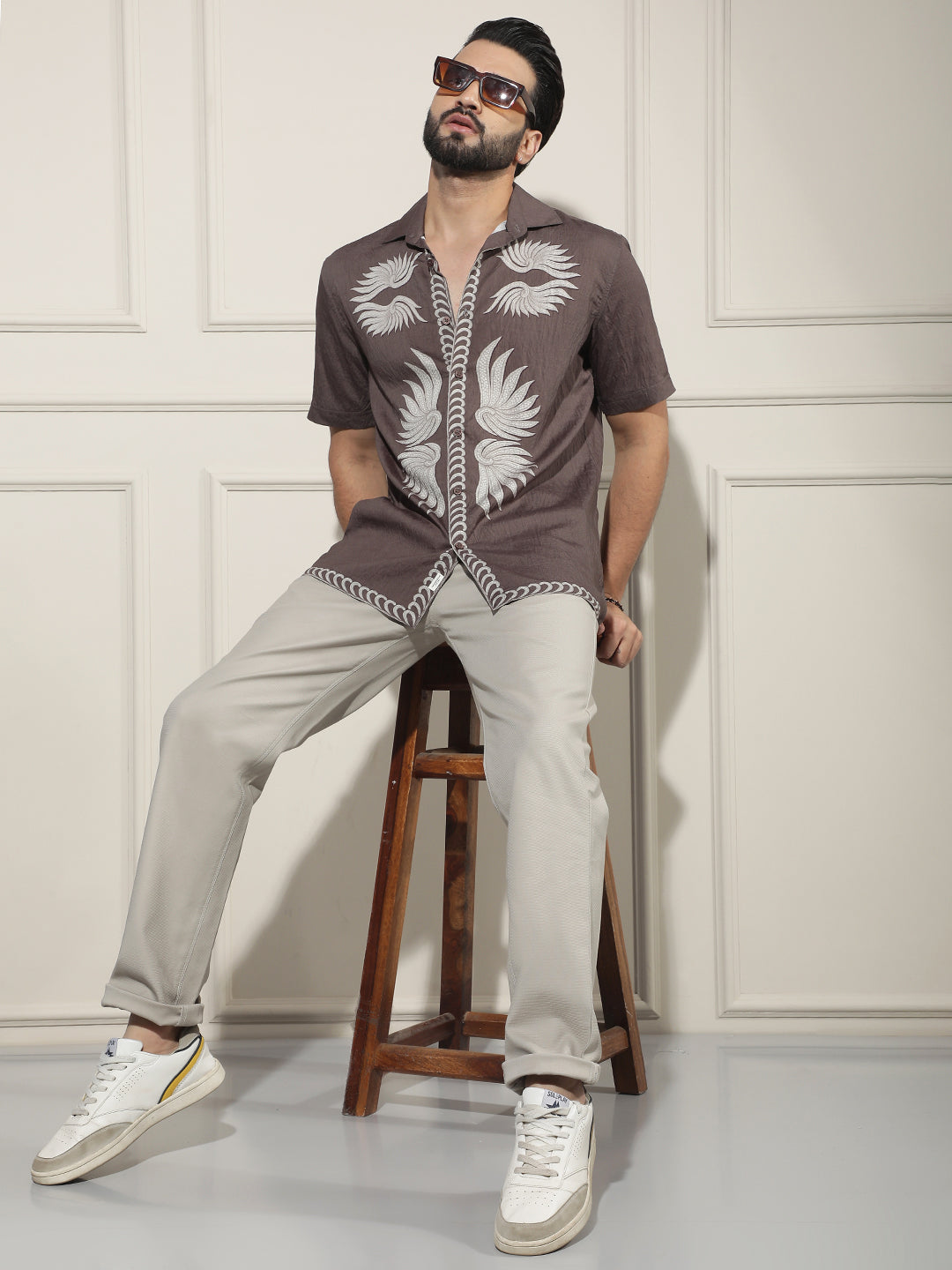 Modern Dune Khaki Straight Trousers