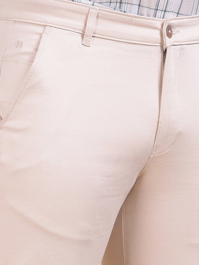 Beige Straight Trousers