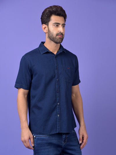 Navy Blue Denim Shirt