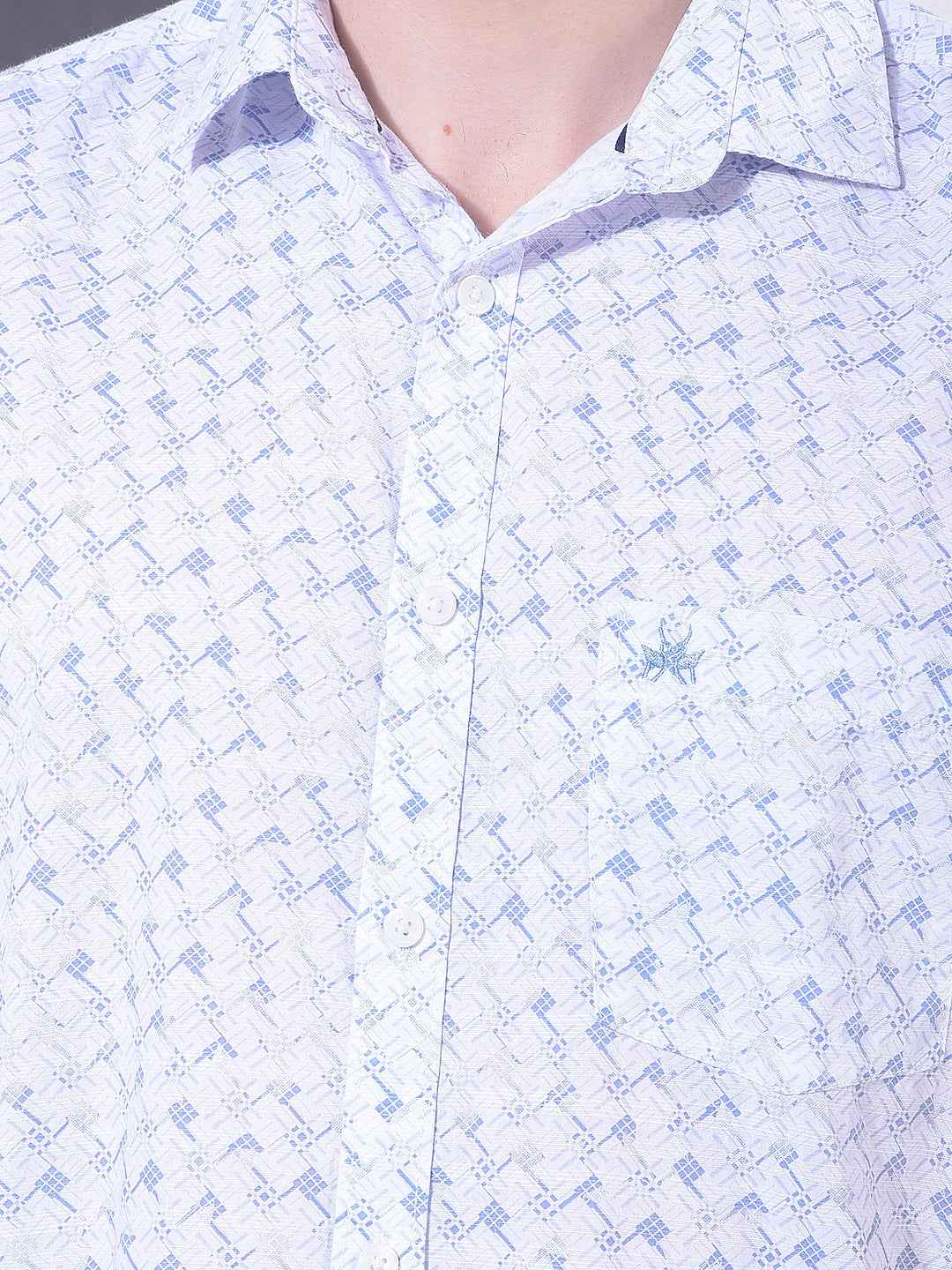 Blue Modern Print Shirt
