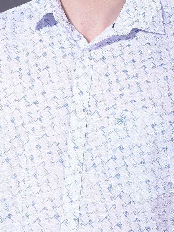 Blue Modern Print Shirt