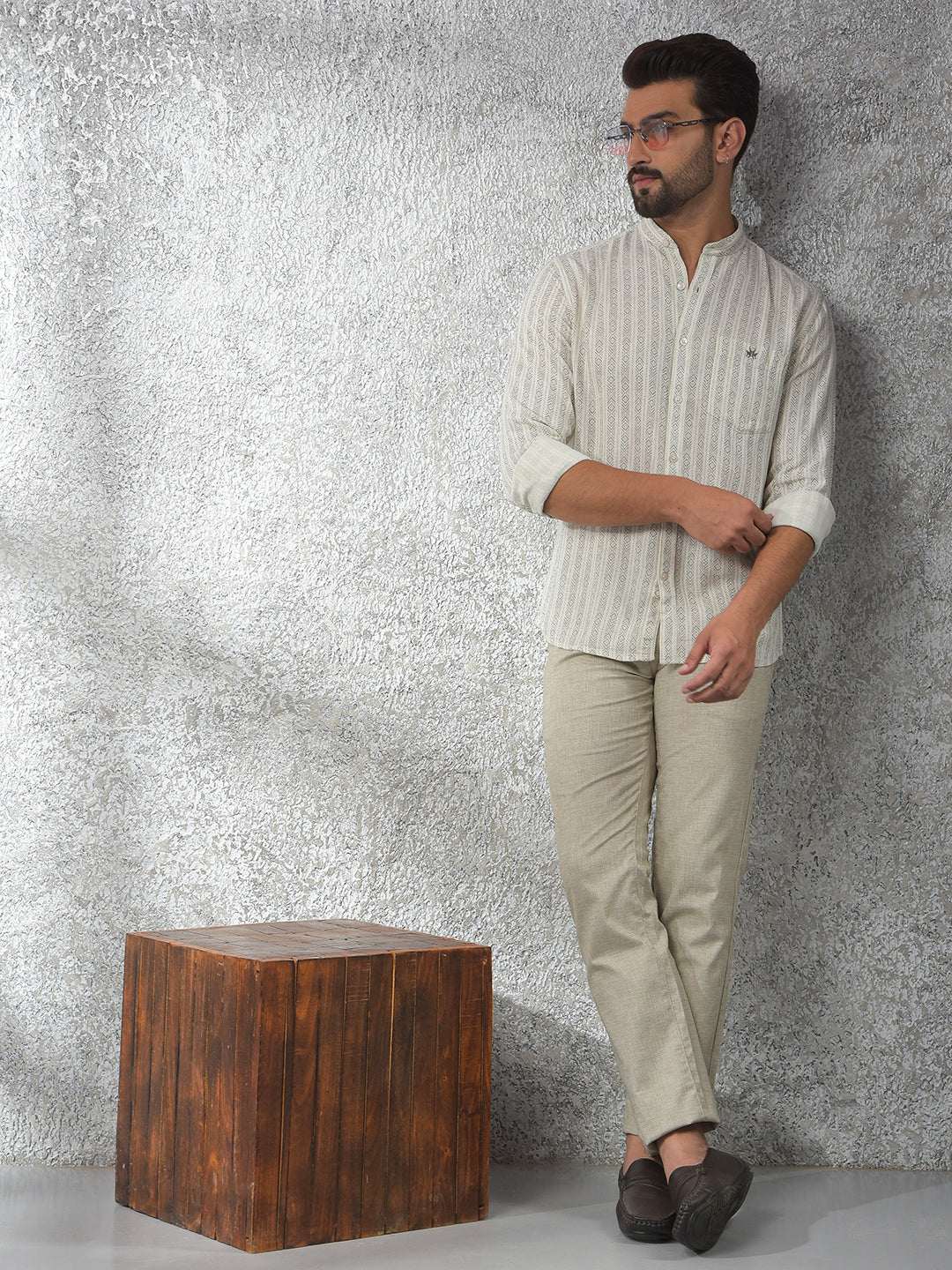 Urban Straight White Printed Shirt