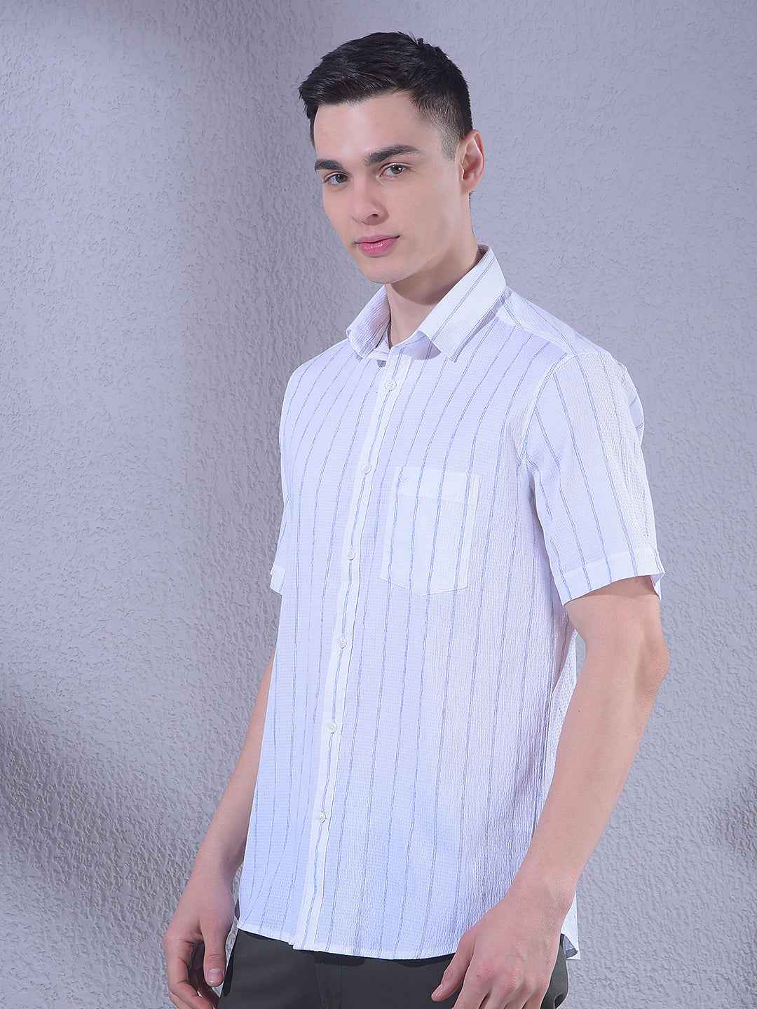 White Vertical Stripes Shirt