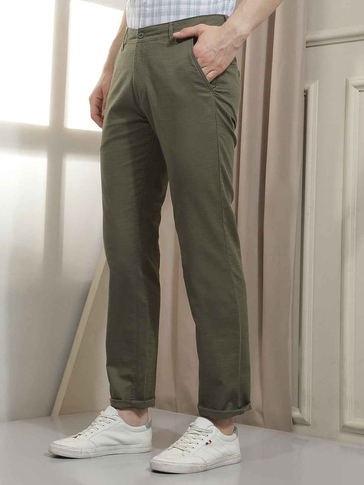 Olive 100% Cotton Trousers