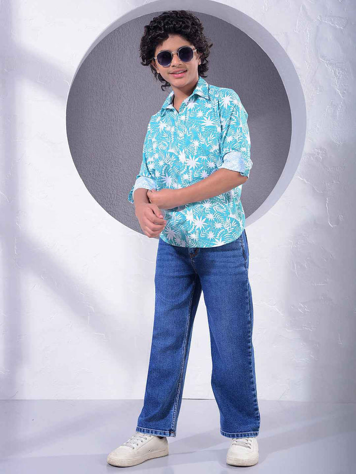 Green Floral Print Shirt