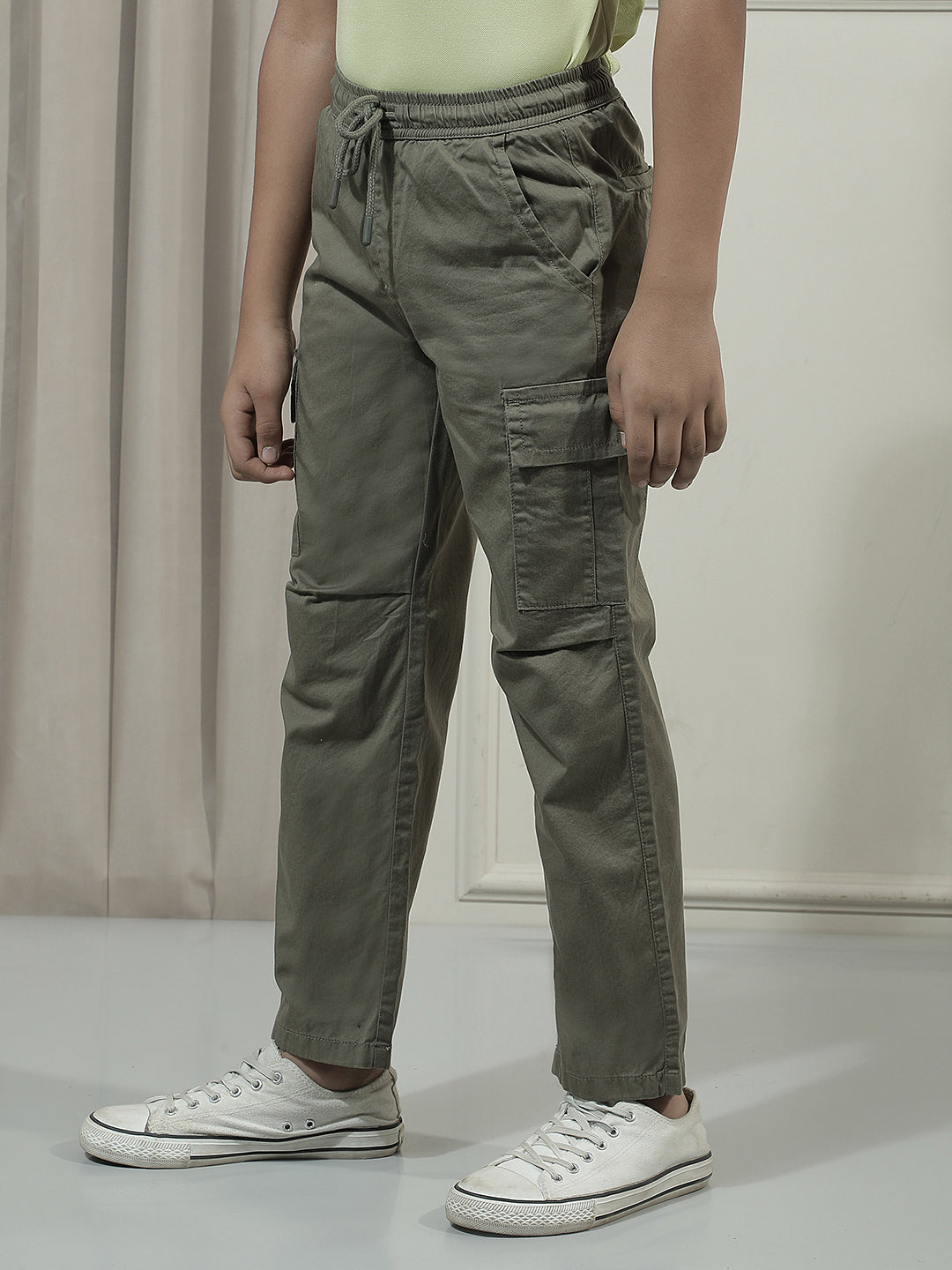 Olive 100% Cotton Cargo Trackpants