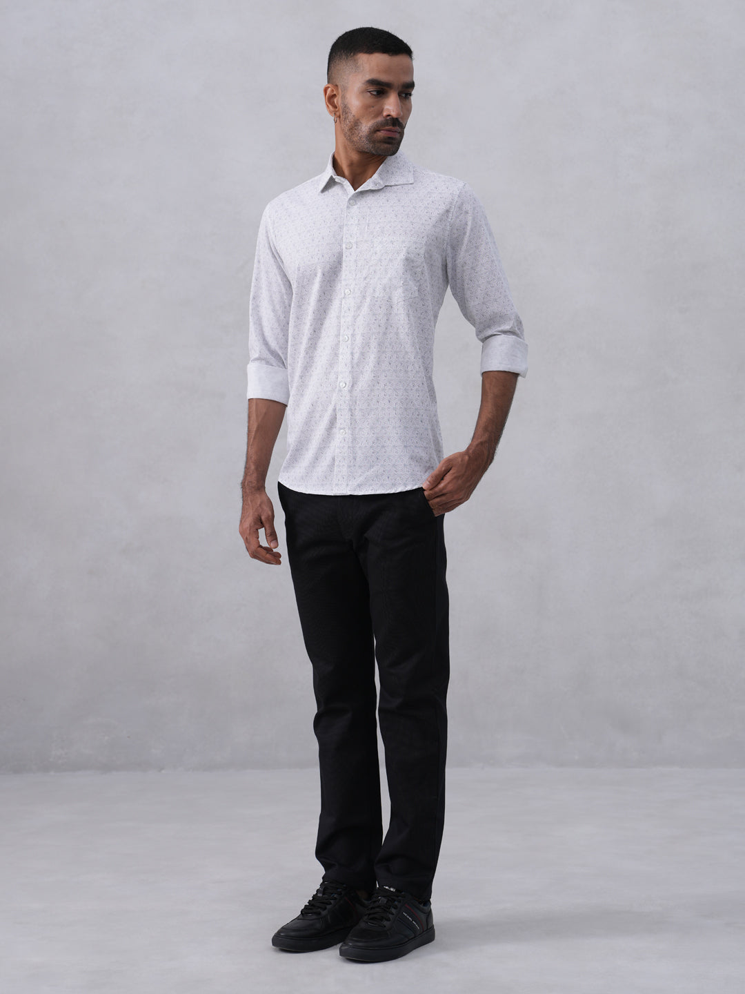 Trendy White Printed Shirt