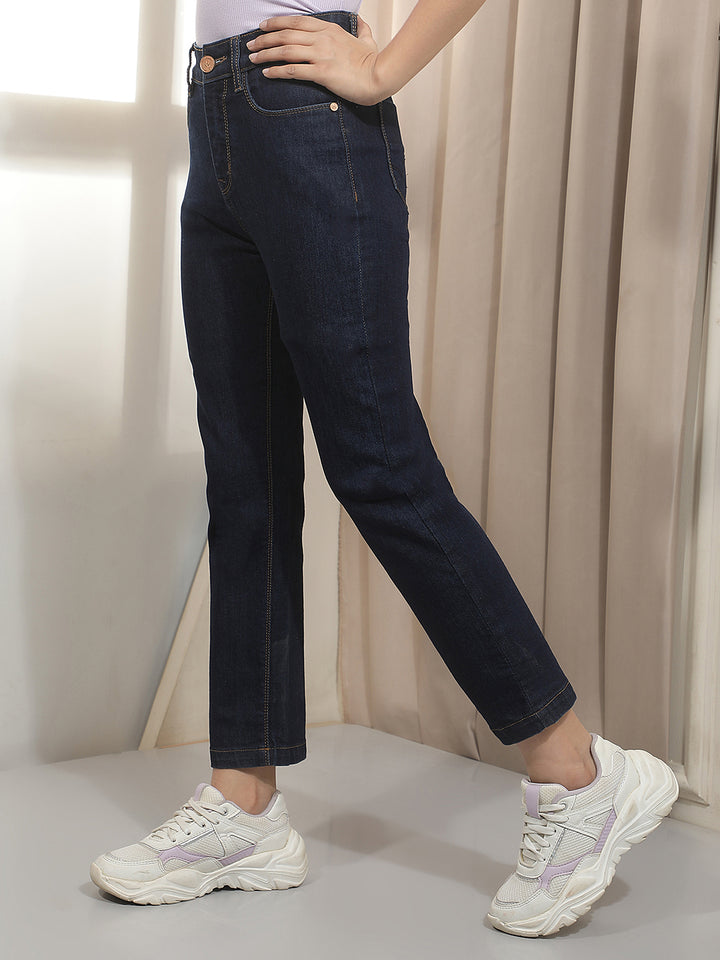 Navy Blue Straight Jeans