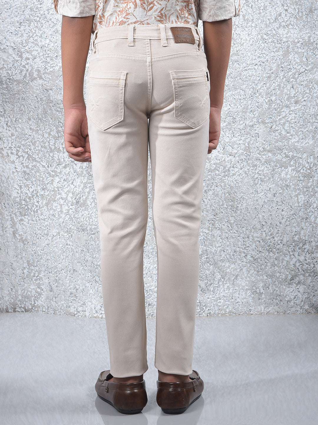 Stylish Beige Slim Fit Jeans