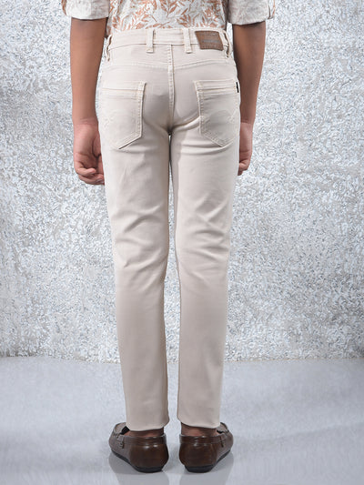 Stylish Beige Slim Fit Jeans