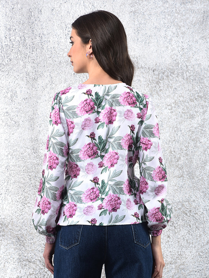 Multi-Color Floral Print Top