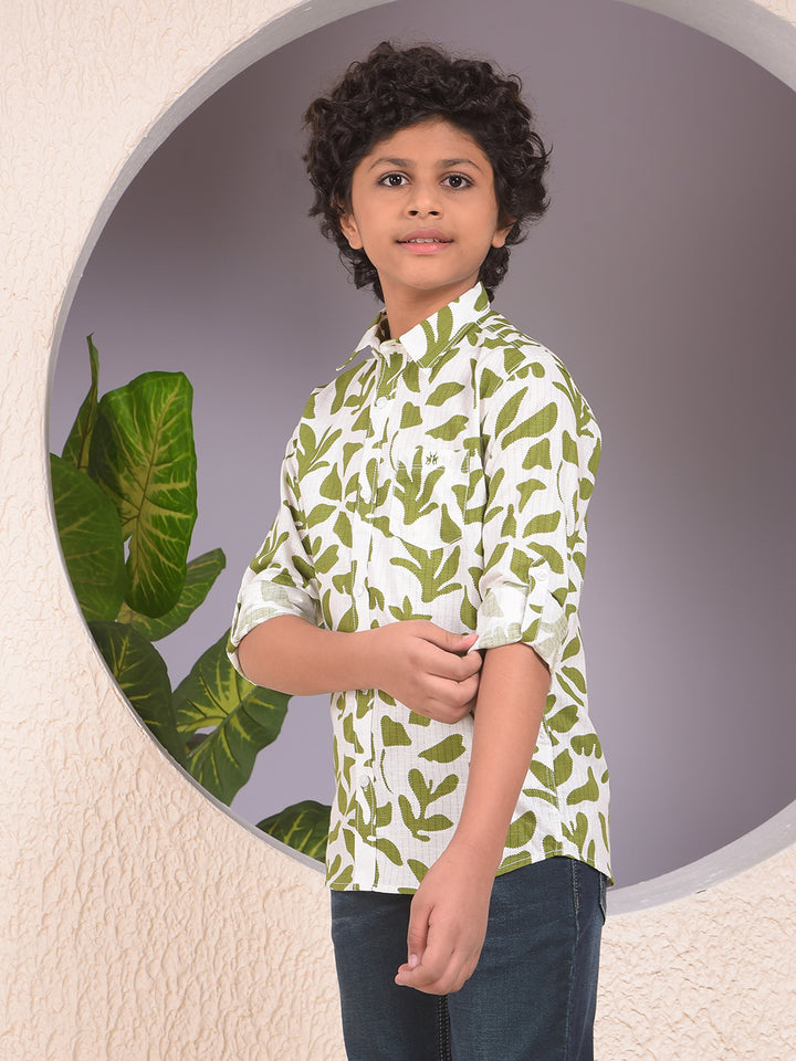 Green Floral Print Shirt