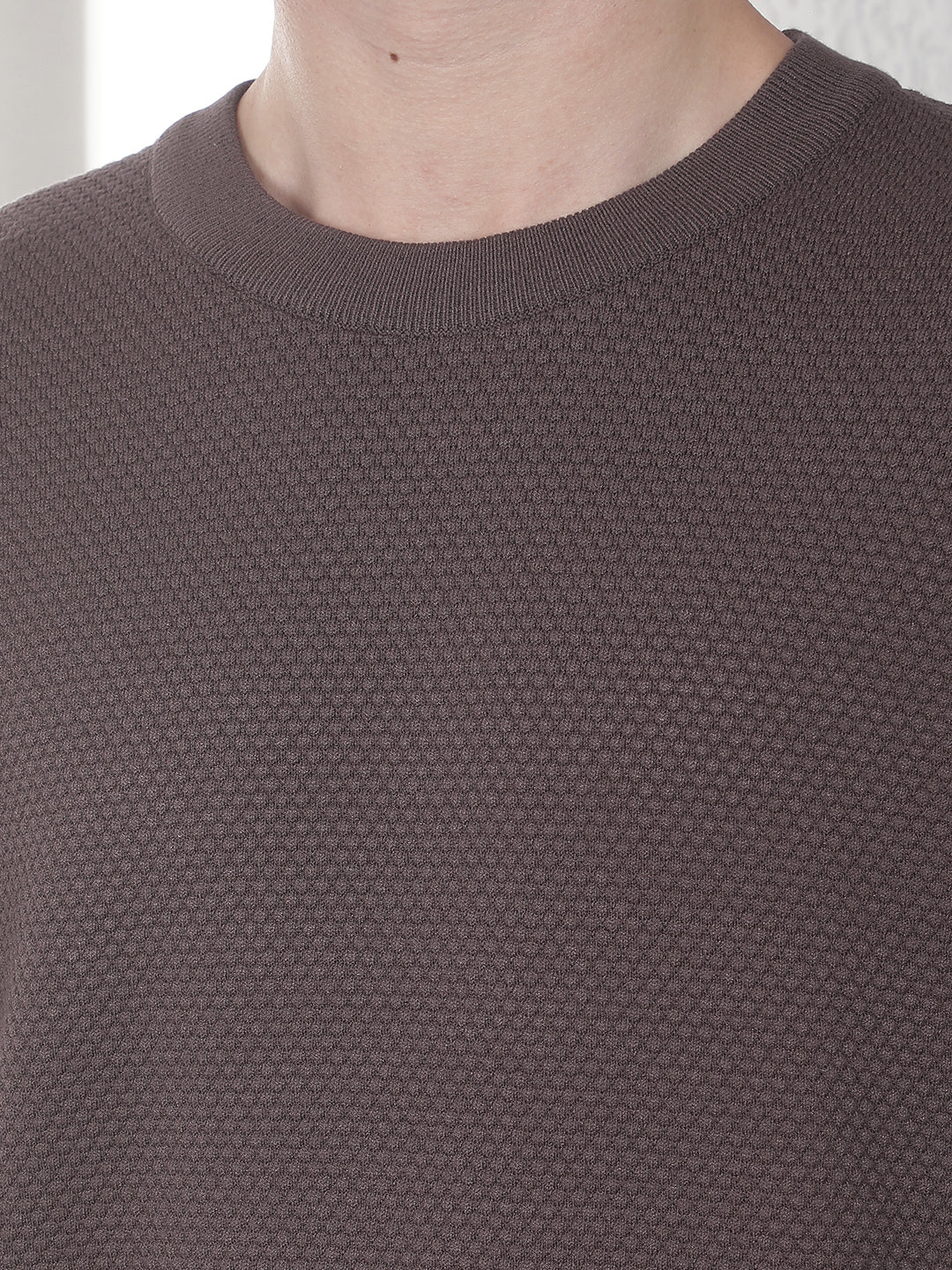 Brown Round Neck Sweater
