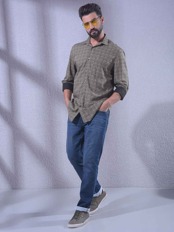 Olive Printed Shirt