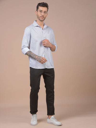 White Printed 100% Cotton Shirt
