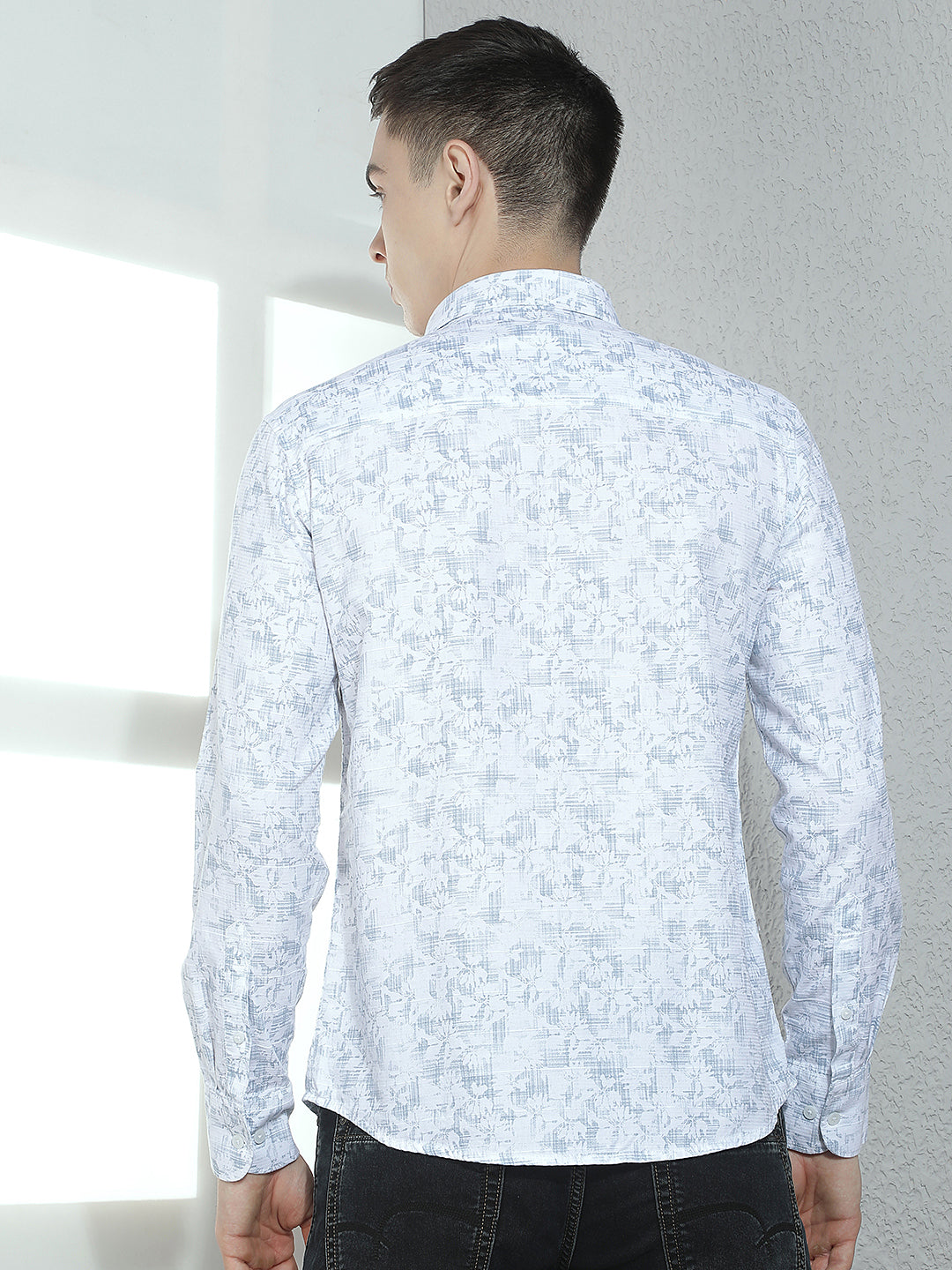 Powder Blue Floral Easy Wear Shirt