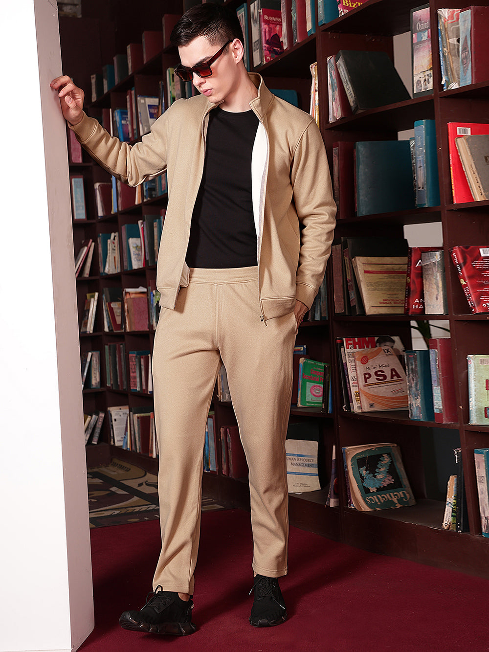 Beige Front Open Sweatshirt