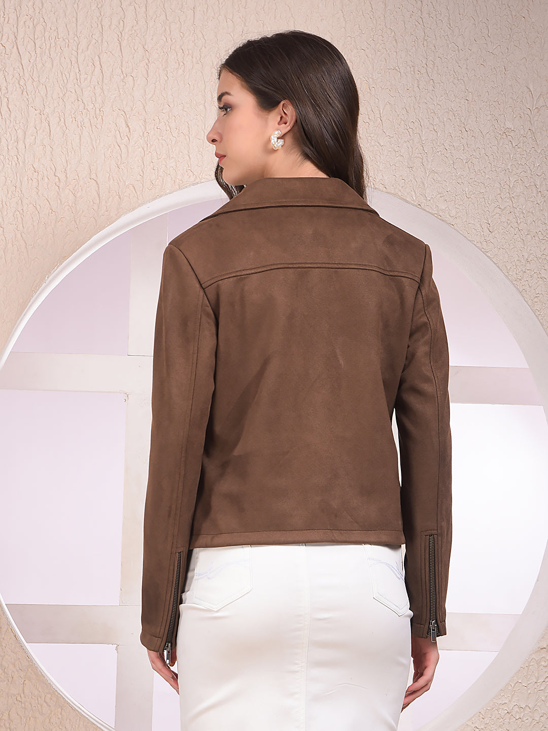 Brown Notched Lapel Jacket