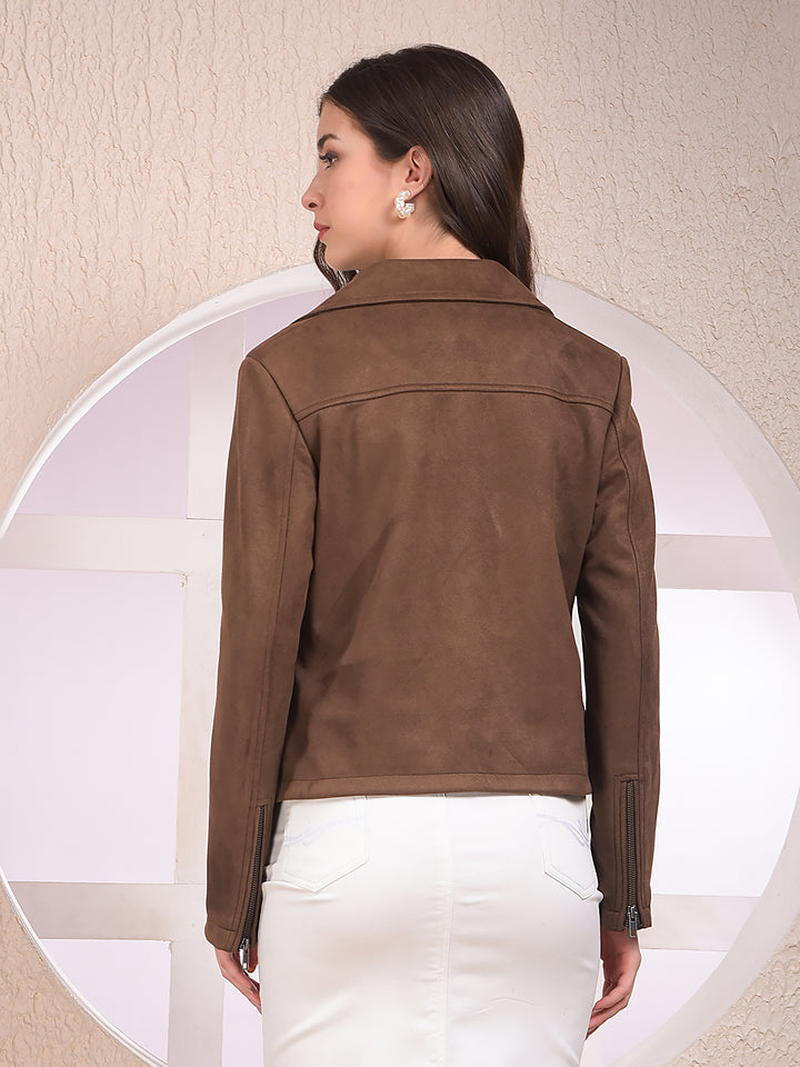 Brown Notched Lapel Jacket