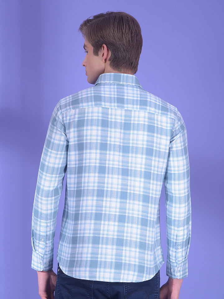 Blue Checked 100% Cotton Shirt