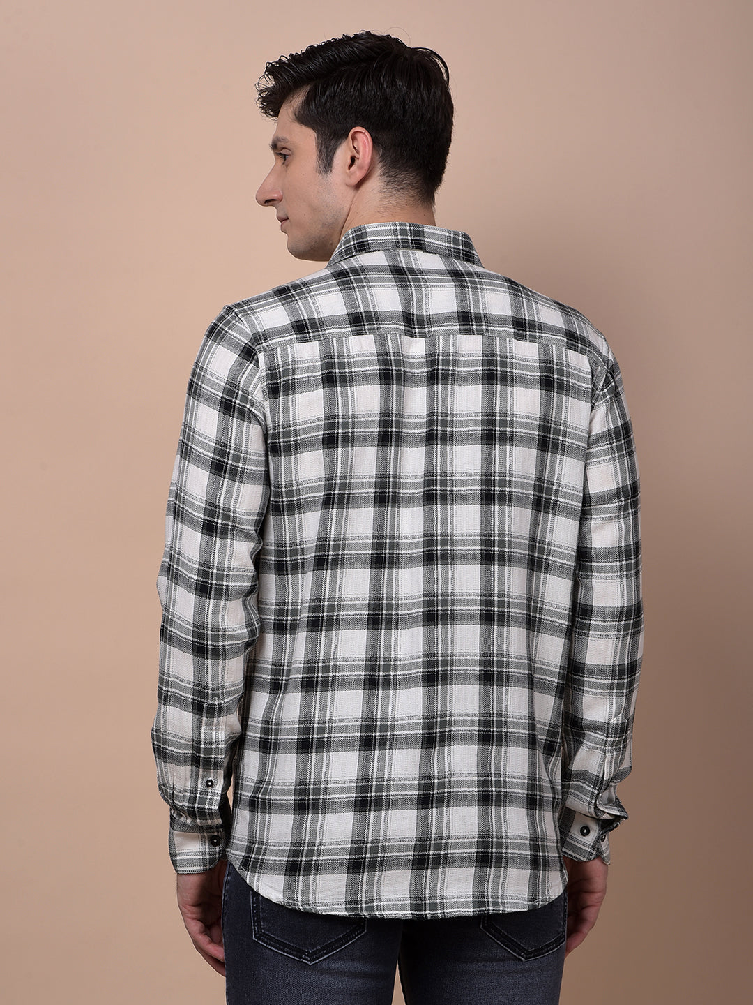 Olive Checked 100% Cotton Shirt