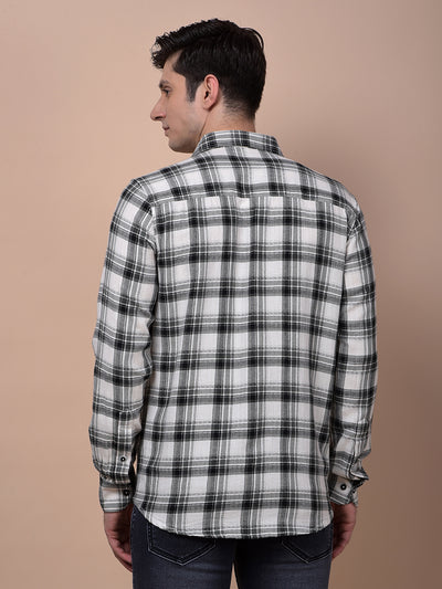 Olive Checked 100% Cotton Shirt