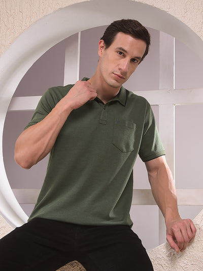 Green Polo Neck T-Shirt