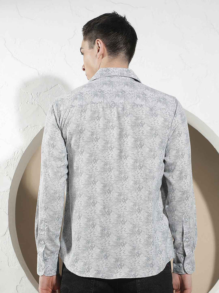 Ivory Grey Printed Shirt