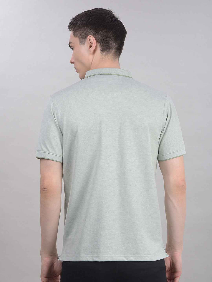 Grey Polo Neck T-Shirt