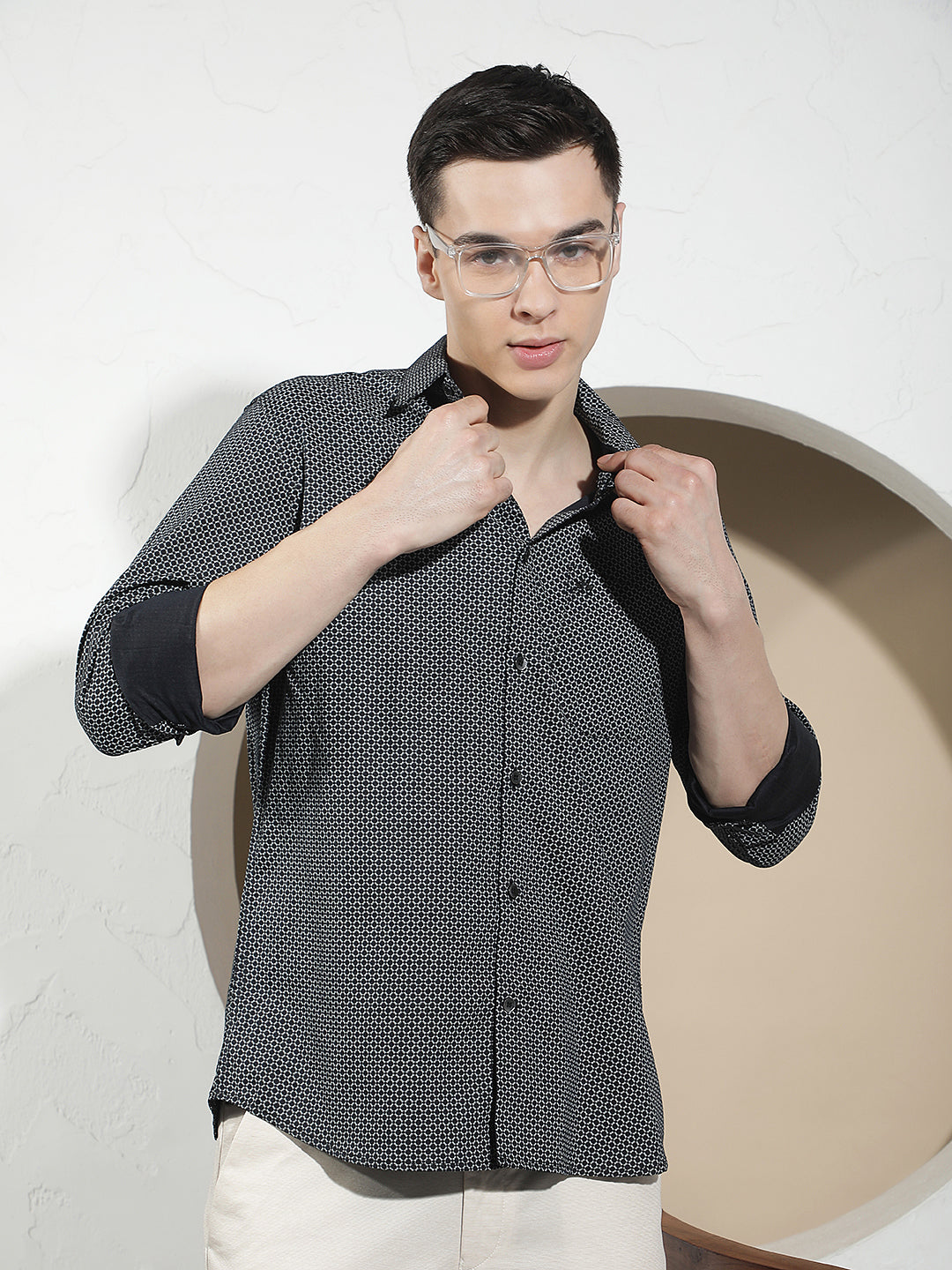 Luxe Onyx Black Printed Shirt