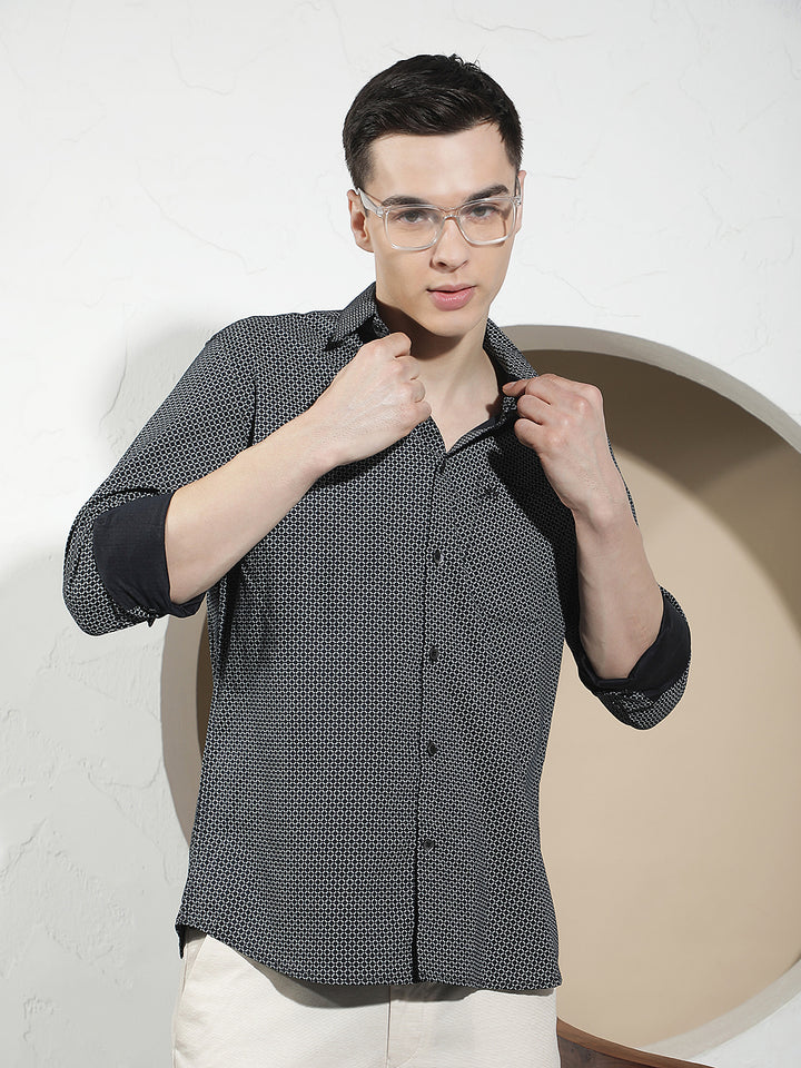 Luxe Onyx Black Printed Shirt