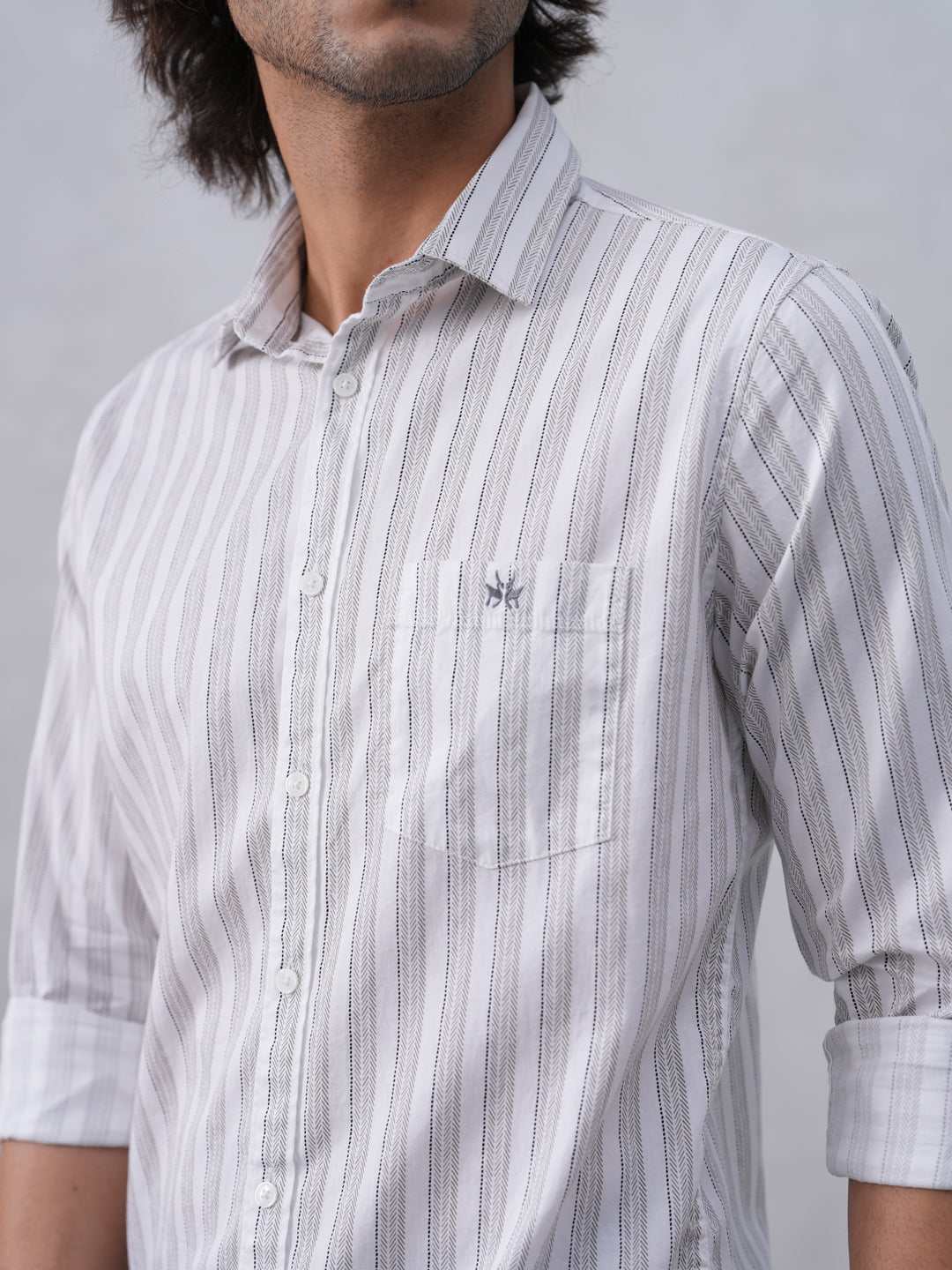 White Vertical Stripes Shirt
