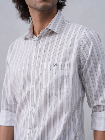 White Vertical Stripes Shirt