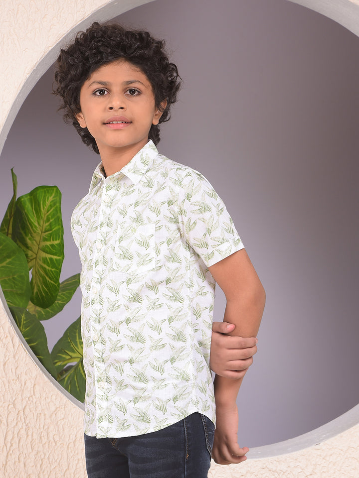 Green Floral Print Shirt