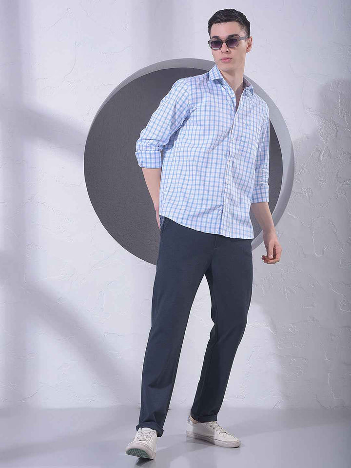 White Checked 100% Cotton Shirt