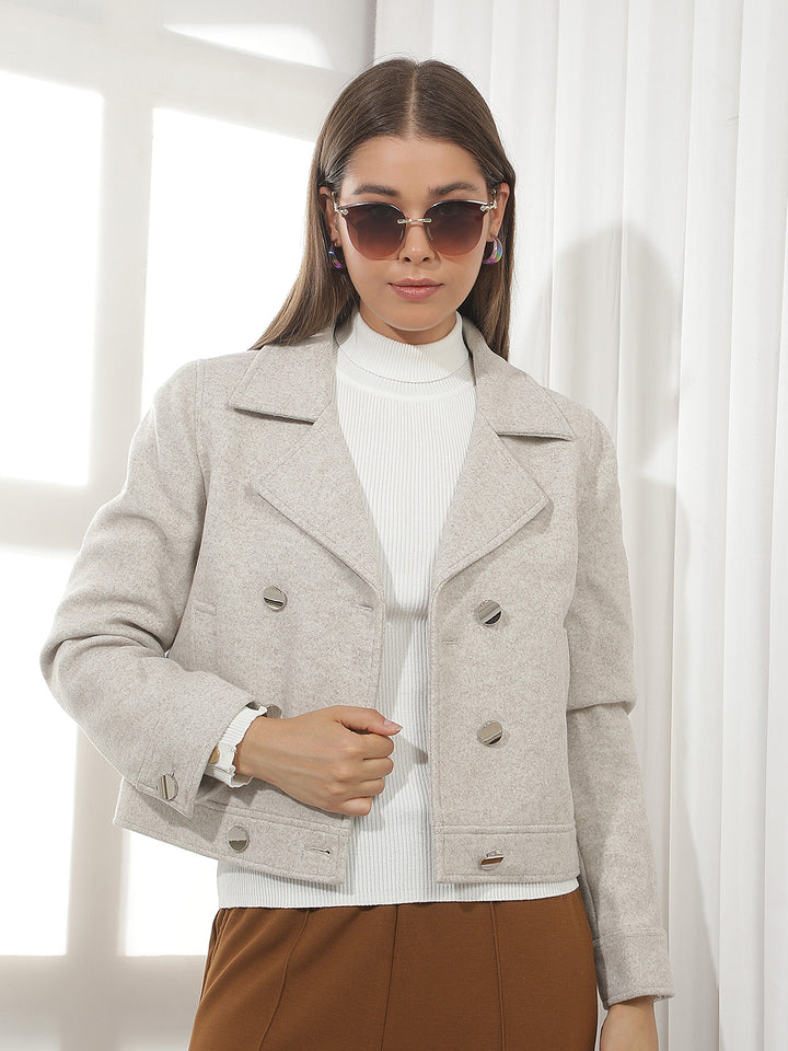 Cream Double Breasted Coat
